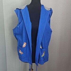 Sleeveless Sweatshirt zipup hoodie large